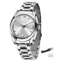 Load image into Gallery viewer, Taxau Watches for Men Waterproof Mens Silver Watch Dress Analog Stainless Steel Watches Luxury Mens Watch with Date for Minimalist Large Wrist Big Face Relojes para Hombres
