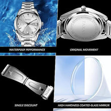 Load image into Gallery viewer, Taxau Watches for Men Waterproof Mens Silver Watch Dress Analog Stainless Steel Watches Luxury Mens Watch with Date for Minimalist Large Wrist Big Face Relojes para Hombres
