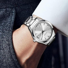 Load image into Gallery viewer, Taxau Watches for Men Waterproof Mens Silver Watch Dress Analog Stainless Steel Watches Luxury Mens Watch with Date for Minimalist Large Wrist Big Face Relojes para Hombres
