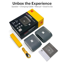Load image into Gallery viewer, KODAK SOUNDBRIX Bluetooth Speaker with HD Sound Portable Wireless IPX4 Water Resistant Upto 5H Playtime V5.4 for Home Party Outdoor Beach Electronic Gadgets Birthday Gift Gray Stackable Speakers
