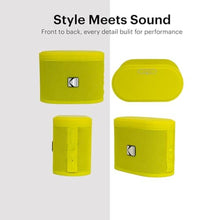 Load image into Gallery viewer, KODAK SOUNDBRIX Bluetooth Speaker with HD Sound Portable Wireless IPX4 Water Resistant Upto 5H Playtime V5.4 for Home Party Outdoor Beach Electronic Gadgets Birthday Gift Yellow Stackable Speakers
