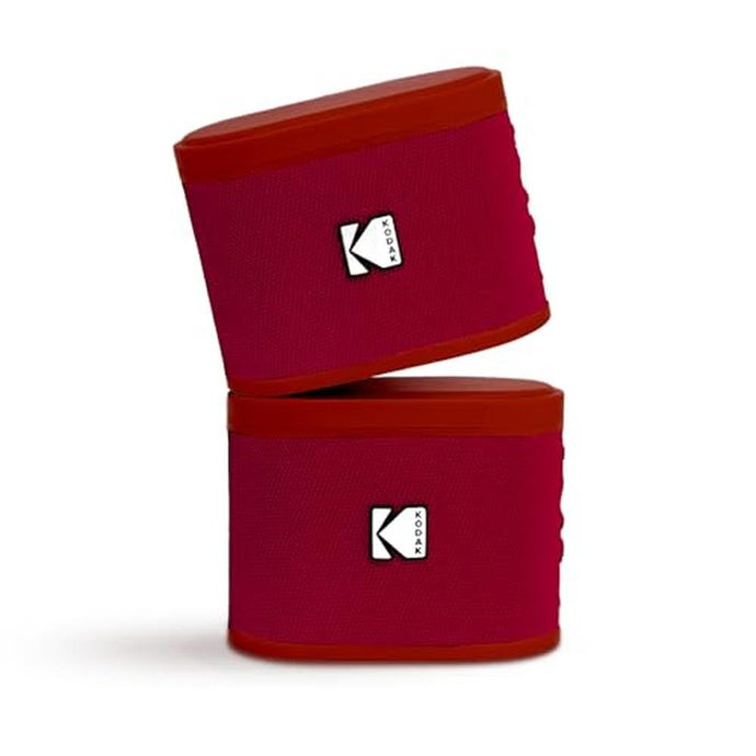 KODAK SOUNDBRIX Portable Wireless Bluetooth Speaker Loud 360 HD Sound with Deep Bass Durable IPX4 Water Resistant Pairable Magnetic Stackable (Up to 100) Luxury Red 5H Playtime Outdoor & Party