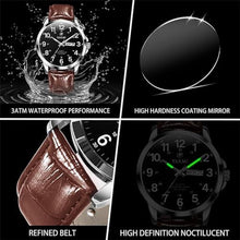 Load image into Gallery viewer, Taxau Men s Wrist Watches Brown Leather Strap Mens Watch Black Digital Dial Watches for Men with Date Function Waterproof Dress Reloj
