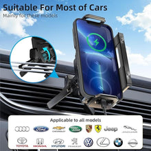 Load image into Gallery viewer, Car Phone Holder, Ultra Stable Dashboard Air Vent Cell Phone Car Mount, 15 Watt Dual Coil Wireless Fast Charger, Rotating Car Phone Holder for iPhone, Small ipad and Other Smartphones
