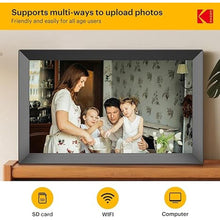 Load image into Gallery viewer, KODAK Digital Picture Frame, 32GB 15.6 Inch WiFi Digital Photo Frame 1920x1080 HD IPS Touch Screen, Auto-Rotate, Share Photos and Videos via KODAK App, Farther&#39;s Day for Man
