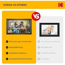Load image into Gallery viewer, KODAK Digital Picture Frame, 32GB 15.6 Inch WiFi Digital Photo Frame 1920x1080 HD IPS Touch Screen, Auto-Rotate, Share Photos and Videos via KODAK App, Farther&#39;s Day for Man
