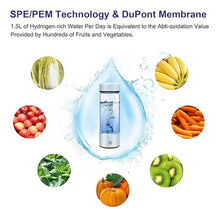 Load image into Gallery viewer, Hydrogen Water Bottle Generator, Glass Portable Hydrogen Water Bottle with SPE PEM Technology Hydrohealth, Ion Bottles Hydrogen Water Ionizer for Office, Home, Travel, Daily Drinking
