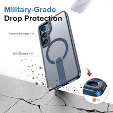 Load image into Gallery viewer, for Samsung Galaxy S25 S24 Case with Screen Protector Compatible with MagSafe Slim Translucent Matte Military Grade Drop Protective Shockproof Cover for Samsung S25 S24 Kickstand Phone Case (Blue)
