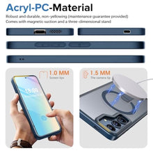 Load image into Gallery viewer, for Samsung Galaxy S25 S24 Case with Screen Protector Compatible with MagSafe Slim Translucent Matte Military Grade Drop Protective Shockproof Cover for Samsung S25 S24 Kickstand Phone Case (Blue)
