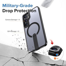 Load image into Gallery viewer, for Samsung Galaxy S25 S24 Case with Screen Protector Compatible with MagSafe Slim Translucent Matte Military Grade Drop Protective Shockproof Cover for Samsung S25 S24 Kickstand Phone Case (Black)
