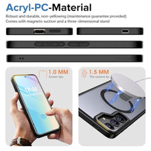 Load image into Gallery viewer, for Samsung Galaxy S25 S24 Case with Screen Protector Compatible with MagSafe Slim Translucent Matte Military Grade Drop Protective Shockproof Cover for Samsung S25 S24 Kickstand Phone Case (Black)
