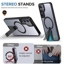 Load image into Gallery viewer, for Samsung Galaxy S25 S24 Case with Screen Protector Compatible with MagSafe Slim Translucent Matte Military Grade Drop Protective Shockproof Cover for Samsung S25 S24 Kickstand Phone Case (Black)

