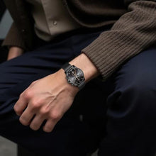 Load image into Gallery viewer, CalmTick Professional Japanese VD51 Movement Men s Business Watch - 3 Year Battery Life, Luminous Hands, Date Display Chronograph - Stainless Steel Strap (Black-Rose Gold)
