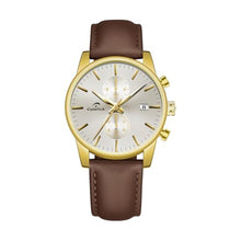 Load image into Gallery viewer, CalmTick Professional Japanese VD51 Movement Men s Business Watch - 3 Year Battery Life, Luminous Hands, Date Display Chronograph - Genuine Leather Strap (Brown-Gold-Leather Band)
