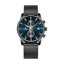 Load image into Gallery viewer, CalmTick Professional Japanese VD51 Movement Men s Business Watch - 3 Year Battery Life, Luminous Hands, Date Display Chronograph - Stainless Steel Strap (Black-Dark Green)
