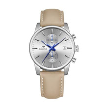 Load image into Gallery viewer, CalmTick Professional Japanese VD51 Movement Men s Business Watch - 3 Year Battery Life, Luminous Hands, Date Display Chronograph - Genuine Leather Strap (Silver-Blue-Leather Band)
