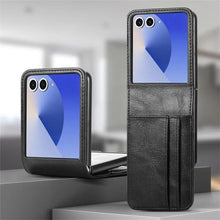 Load image into Gallery viewer, Ephoou Wallet Case for Samsung Galaxy Z Flip7 with 4 Card Slots, Business Style Premium PU Leather Shockproof Protective Cover for Samsung Galaxy Z Flip 7 CK-Black
