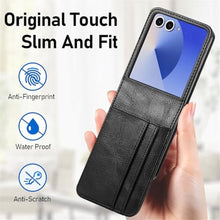 Load image into Gallery viewer, Ephoou Wallet Case for Samsung Galaxy Z Flip7 with 4 Card Slots, Business Style Premium PU Leather Shockproof Protective Cover for Samsung Galaxy Z Flip 7 CK-Black
