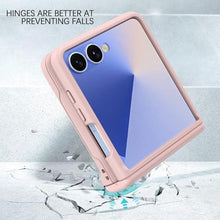 Load image into Gallery viewer, Haoseny for Samsung Galaxy Z Flip 7 Case with Wallet, Card Holder Hinge Protection Full Body Shockproof Case Phone Cover for Samsung Galaxy Z Flip 7 5G 2025 (Pink)
