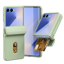 Load image into Gallery viewer, Haoseny for Samsung Galaxy Z Flip 7 Case with Wallet, Card Holder Hinge Protection Full Body Shockproof Case Phone Cover for Samsung Galaxy Z Flip 7 5G 2025 (Light Green)
