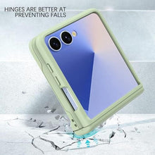 Load image into Gallery viewer, Haoseny for Samsung Galaxy Z Flip 7 Case with Wallet, Card Holder Hinge Protection Full Body Shockproof Case Phone Cover for Samsung Galaxy Z Flip 7 5G 2025 (Light Green)
