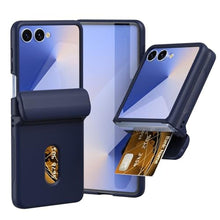 Load image into Gallery viewer, Haoseny for Samsung Galaxy Z Flip 7 Case with Wallet, Card Holder Hinge Protection Full Body Shockproof Case Phone Cover for Samsung Galaxy Z Flip 7 5G 2025 (Dark Blue)
