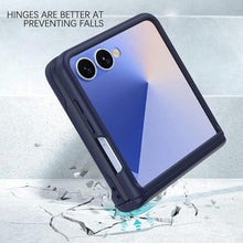 Load image into Gallery viewer, Haoseny for Samsung Galaxy Z Flip 7 Case with Wallet, Card Holder Hinge Protection Full Body Shockproof Case Phone Cover for Samsung Galaxy Z Flip 7 5G 2025 (Dark Blue)
