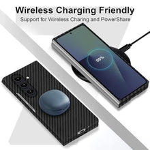 Load image into Gallery viewer, kaisenkec Slim Thin 1500D Carbon Fiber Case Compatible with Samsung Galaxy Z Fold 7, Aramid Fiber Z Fold7 Cover Supports Wireless Charging, Matte Black Gray Twill NOT Printed
