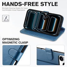 Load image into Gallery viewer, TUCCH Wallet Case for iPhone 17 Pro (6.3") 2025, 4 Card Slots, RFID Blocking, Stand, Shockproof TPU Shell, PU Leather, Magnetic Closure, Protective Flip Folio Cover, Light Blue
