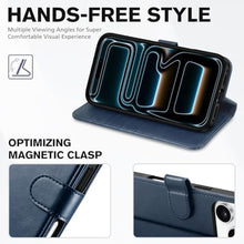 Load image into Gallery viewer, TUCCH Case Wallet for iPhone 17 Pro (6.3") 2025, Stand, RFID Blocking, 4 Card Holder, TPU Shockproof Inner Shell, PU Leather, Magnetic Closure Folio Protective Cover, Dark Blue
