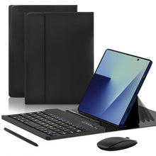 Load image into Gallery viewer, Enituo for Samsung Galaxy Z Fold 7 6 5 4 in1 Keyboard and Mouse Set, Portable Detachable Bluetooth Mini Keyboard with Flip Leather Stand Case Mouse &amp; Pen for Galaxy Z Fold 7 6 5 Accessories (Black)

