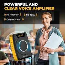 Load image into Gallery viewer, Voice Amplifier with Wireless Microphone Headset Waterproof Portable Speaker Microphone with TWS Stereo, SOS, Recording Rechargeable Bluetooth 5.0 PA System for Teachers, Coaches, Tour Guides
