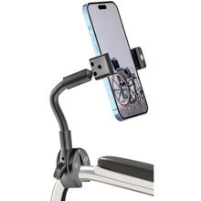 Load image into Gallery viewer, Gooseneck Phone Mount for Wheelchair [Metal Wider Clamp] for Boat, Spin bike, Golf Cart, Mic Stand, Handlebar Clip Cell Phone Holder, for iPhone 17 Air Pro Max/16/15/14/13/12, More 4-7" Smartphones
