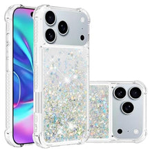 Load image into Gallery viewer, COTDINFOR Phone Case for iPhone 17 Pro Max Case Glitter Bling Liquid Cute Floating Quicksand Shockproof Protective Bumper Durable Soft TPU Clear Cover for iPhone 17 Pro Max 6.9" Love Sliver YB
