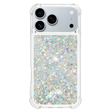 Load image into Gallery viewer, COTDINFOR Phone Case for iPhone 17 Pro Max Case Glitter Bling Liquid Cute Floating Quicksand Shockproof Protective Bumper Durable Soft TPU Clear Cover for iPhone 17 Pro Max 6.9" Love Sliver YB
