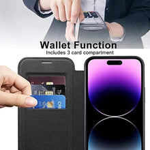 Load image into Gallery viewer, COTDINFOR Case for iPhone 14 Pro Max Case Wallet Leather with Card Holder [RFID Blocking] Compatible with Magsafe Clear Back Slim Shockproof Flip Cover for iPhone 14 Pro Max Black JD
