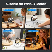 Load image into Gallery viewer, CAMOLO GEEK Magnetic Phone Tripod Stand Selfie Stick, MG-04 Foldable Lightweight Portable Travel Mount Holder, Compatible with MagSafe for iPhone 17 16 15 14 13 12 (No Card Slot)
