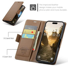 Load image into Gallery viewer, Rerzoiro for iPhone Air Case, Premium PU Leather Wallet Case Flip Cover with [RFID Blocking][Card Holder][Stand Function] Shockproof Protective for iPhone 17 Air, Brown
