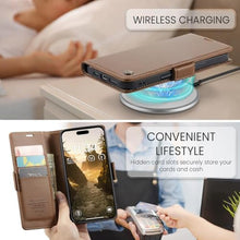 Load image into Gallery viewer, Rerzoiro for iPhone Air Case, Premium PU Leather Wallet Case Flip Cover with [RFID Blocking][Card Holder][Stand Function] Shockproof Protective for iPhone 17 Air, Brown
