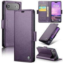 Load image into Gallery viewer, Rerzoiro for iPhone Air Case, Premium PU Leather Wallet Case Flip Cover with [RFID Blocking][Card Holder][Stand Function] Shockproof Protective for iPhone 17 Air, Purple

