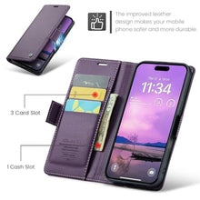 Load image into Gallery viewer, Rerzoiro for iPhone Air Case, Premium PU Leather Wallet Case Flip Cover with [RFID Blocking][Card Holder][Stand Function] Shockproof Protective for iPhone 17 Air, Purple
