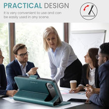 Load image into Gallery viewer, Rerzoiro for iPhone Air Case, Premium PU Leather Wallet Case Flip Cover with [RFID Blocking][Card Holder][Stand Function] Shockproof Protective for iPhone 17 Air, Blue-Green
