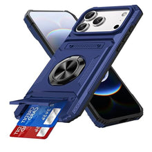 Load image into Gallery viewer, COTDINFOR Wallet Case for iPhone 17 Pro Max Case with Card Holder [Store 2 Cards] Built-in Ring Kickstand Heavy Duty Shockproof Full Body Protective Cover for iPhone 17 Pro Max 6.9 inch Blue LM
