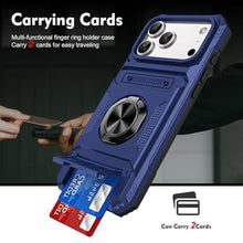 Load image into Gallery viewer, COTDINFOR Wallet Case for iPhone 17 Pro Max Case with Card Holder [Store 2 Cards] Built-in Ring Kickstand Heavy Duty Shockproof Full Body Protective Cover for iPhone 17 Pro Max 6.9 inch Blue LM
