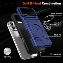 Load image into Gallery viewer, COTDINFOR Wallet Case for iPhone 17 Pro Max Case with Card Holder [Store 2 Cards] Built-in Ring Kickstand Heavy Duty Shockproof Full Body Protective Cover for iPhone 17 Pro Max 6.9 inch Blue LM
