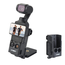 Load image into Gallery viewer, UTEBIT Magnetic Mount Stand Compatible with DJI Osmo Pocket 3, Upgraded Pocket3 Accessories Expansion Adapter Desktop Base, Multifuctional Magnetic Bracket Mount with 180 Adjustable Handle, Black
