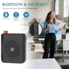 Load image into Gallery viewer, Voice Amplifier for Teachers, Dual Wireless Microphone Portable PA System with Magnetic Charging, 15W 15-Hour Speaker for Classroom, Training, Tour Guides, Yoga and Outdoor (Black)
