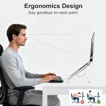 Load image into Gallery viewer, RUHEG Laptop Stand for Desk, Ergonomic Portable Laptop Stand, Riser Holder Notebook Stands, Foldable Aluminum Computer Stand with Air, Pro, More 10-16 Laptops, Tablets, Phone
