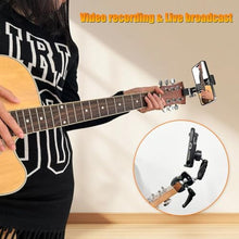 Load image into Gallery viewer, Khazylorr Guitar Phone Holder Mount, Universal Phone Holder for Guitar Bass Ukulele, 360 Ballhead Magic Arm Super Clamp Guitar Camera Clamp Mount Clip for iPhone Samsung All Smartphones
