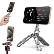Load image into Gallery viewer, CAMOLO GEEK Magnetic Phone Tripod Holder Mount Stand with Cold Shoe, MG-05 Gen2 Mini Pocket Cell Phone Stand, Compatible with MagSafe for iPhone 17 16 15 14 13 12
